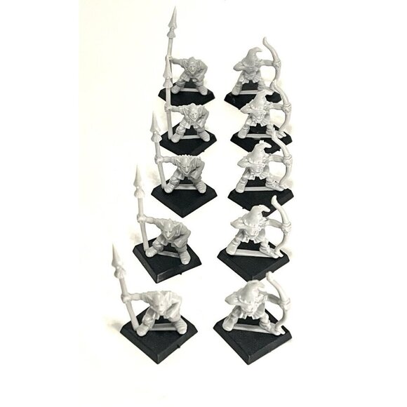 Lot of 10 Warhammer Fantasy Orcs & Goblins Archer Spearman 4th Edition 1992 - Picture 1 of 6